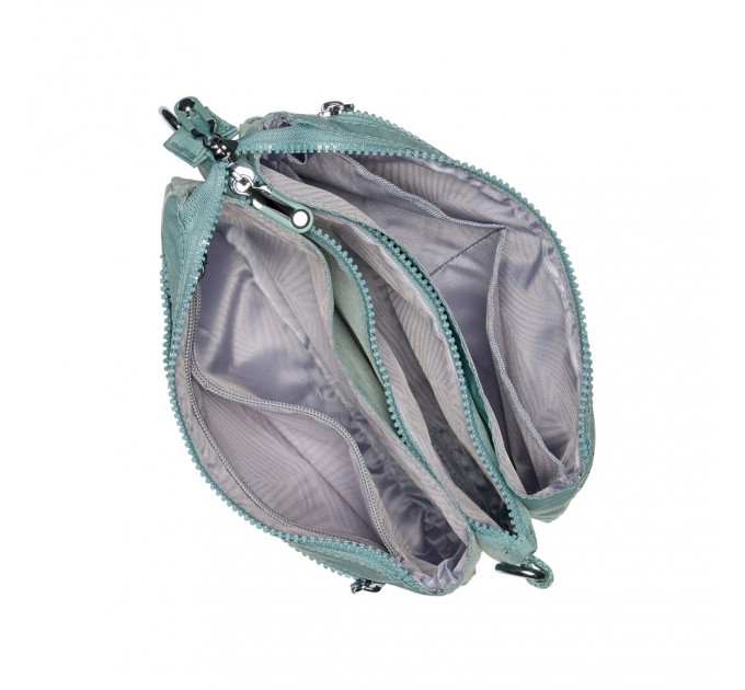 Сумка кросс-боди женская из полиэстера зеленая BAGS4LIFE 88007 стеганный карман