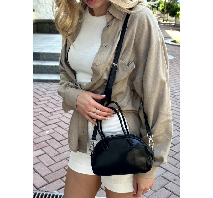 Сумка жіноча з натуральної шкіри чорна BAGS4LIFE 899