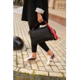 Жіноча сумка-саквояж з натуральної шкіри чорна BAGS4LIFE 79017 з двома довгими ременями