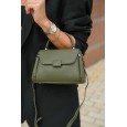 Жіноча сумка крос-боді з натуральної шкіри оливкова BAGS4LIFE 9331 з верхньою ручкою