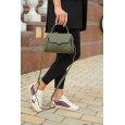 Жіноча сумка крос-боді з натуральної шкіри оливкова BAGS4LIFE 9331 з верхньою ручкою