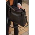 Жіноча сумка-тоут з натуральної шкіри чорна BAGS4LIFE 2069 з двома ручками