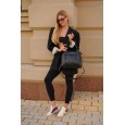 Жіноча сумка-тоут з натуральної шкіри чорна BAGS4LIFE 2069 з двома ручками