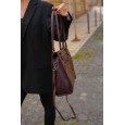 Жіноча сумка-тоут з натуральної шкіри бордово-фіолетова BAGS4LIFE 2069 з двома ручками