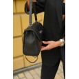 Жіноча сумка-багет з натуральної шкіри чорна BAGS4LIFE 8230 з короткою ручкою