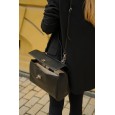 Жіноча сумка-багет з натуральної шкіри чорна BAGS4LIFE 8230 з короткою ручкою