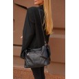 Жіноча сумка-хобо з натуральної шкіри чорна BAGS4LIFE 8580