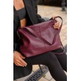 Жіноча сумка-хобо з натуральної шкіри бордово-фіолетова BAGS4LIFE 8580