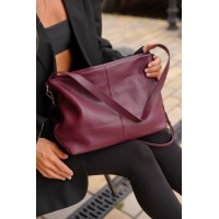 Жіноча сумка-хобо з натуральної шкіри бордово-фіолетова BAGS4LIFE 8580