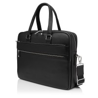 Чоловіча сумка-портфель з натуральної шкіри чорна BAGS4LIFE MAN NEW 9938-1A  з кишенями