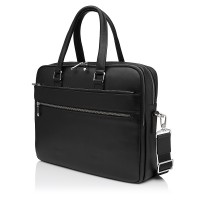 Чоловіча сумка-портфель з натуральної шкіри чорна BAGS4LIFE MAN NEW 9938-1A  з кишенями