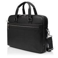Чоловіча сумка-портфель з натуральної шкіри чорна BAGS4LIFE MAN 252-1B з кишенями