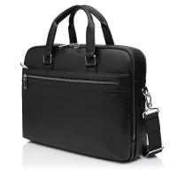 Чоловіча сумка-портфель з натуральної шкіри чорна BAGS4LIFE MAN 252-1B з кишенями