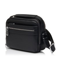 Чоловіча сумка з натуральної шкіри чорна BAGS4LIFE MAN NEW 252-6B з короткою ручкою