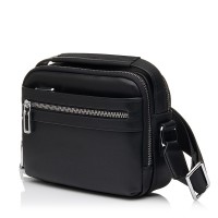 Чоловіча сумка з натуральної шкіри чорна BAGS4LIFE MAN NEW 252-6B з короткою ручкою