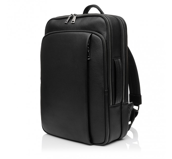 Діловий чоловічий рюкзак з натуральної шкіри чорний BAGS4LIFE MAN NEW 131419-130