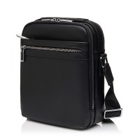 Чоловіча сумка-месенджер з натуральної шкіри чорна BAGS4LIFE MAN NEW 252-5B з короткою ручкою