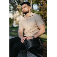 Сумка чоловіча з натуральної шкіри чорна Vito Torelli 7021 2060